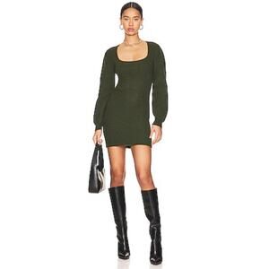 NWT One Grey Day Revolve Sienna Ribbed Merino Wool Cashmere Sweater Dress Size L